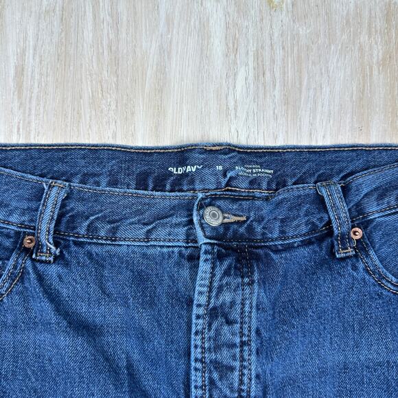 Old Navy High Rise Slouchy Straight Distressed Casual Denim Jeans Plus Size 18 - Picture 5 of 15